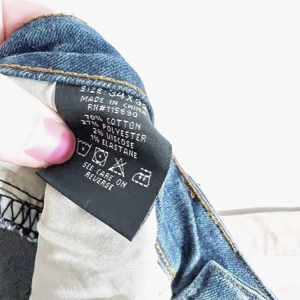 Levi's 514 Jeans Medium Wash Mid Rise Denim Size 34x32